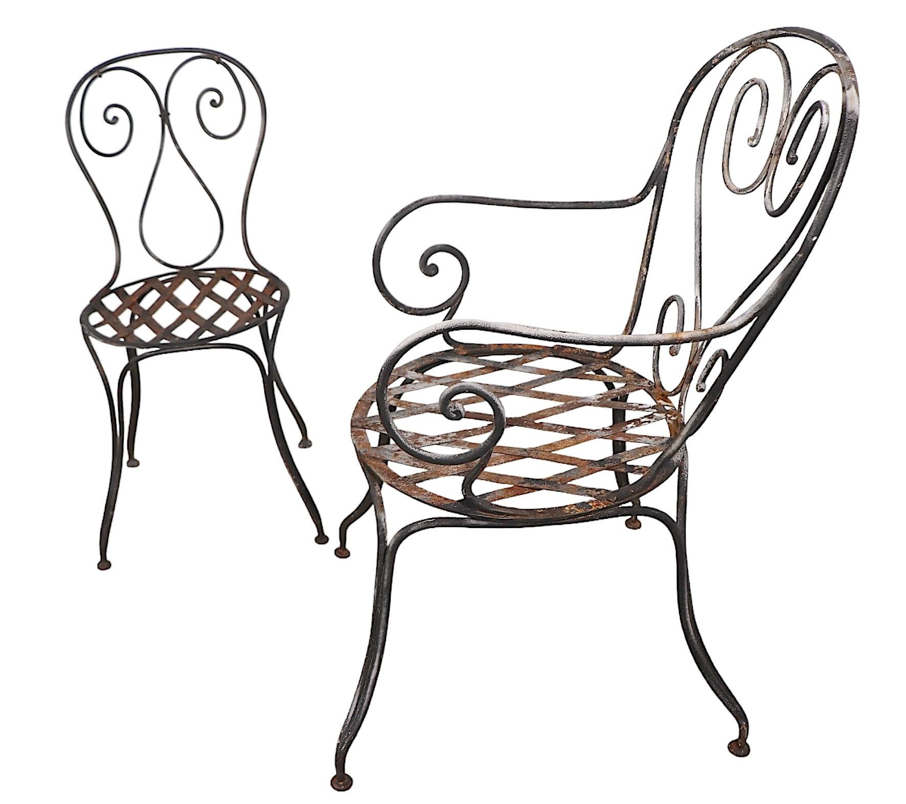 5 pc.  Wrought Iron Antique French Bistro Cafe Dinette Set 14