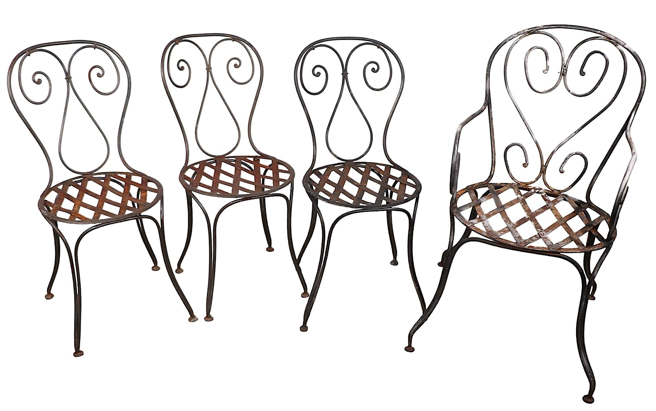 5 pc.  Wrought Iron Antique French Bistro Cafe Dinette Set 15