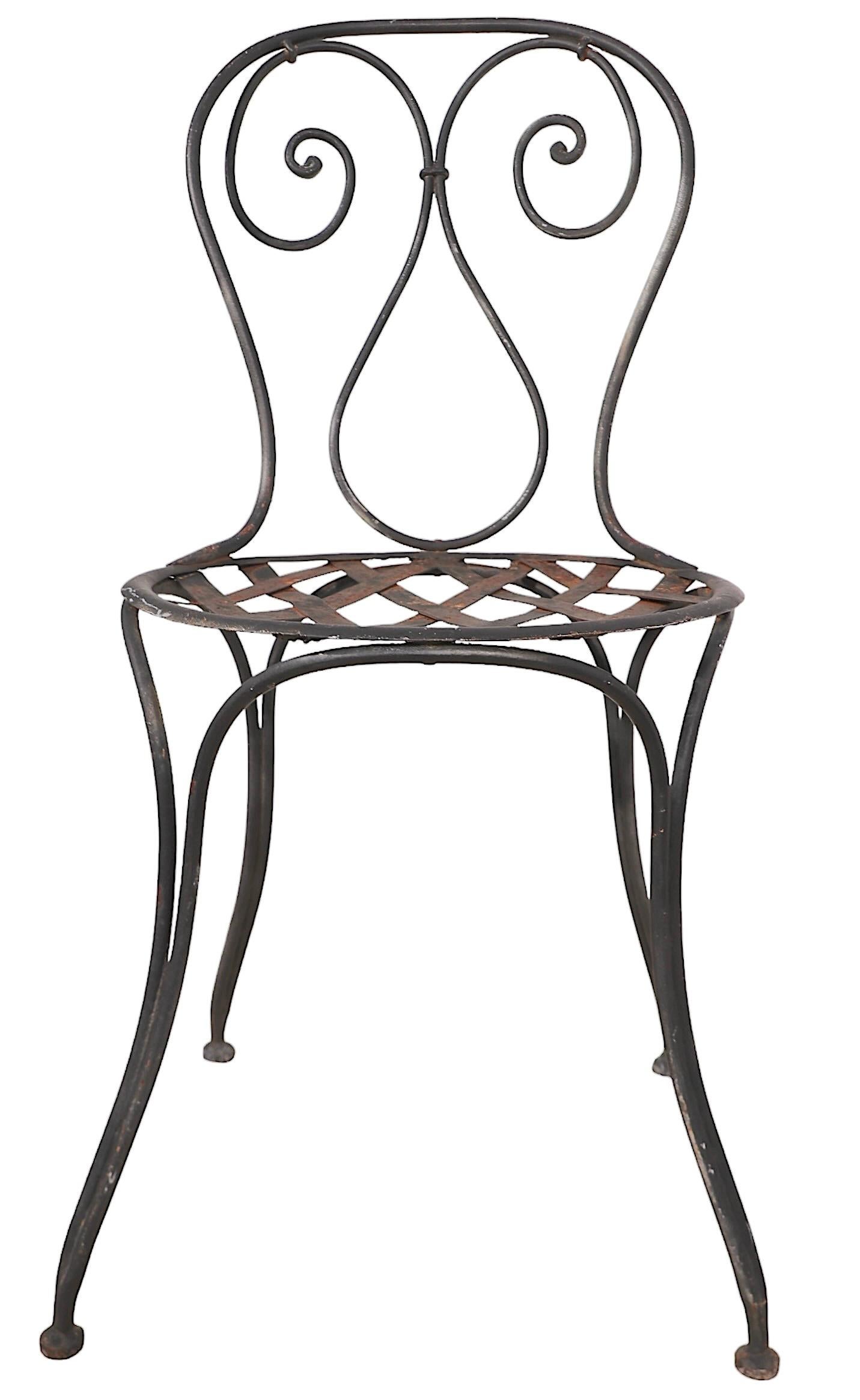 Art Nouveau 5 pc.  Wrought Iron Antique French Bistro Cafe Dinette Set