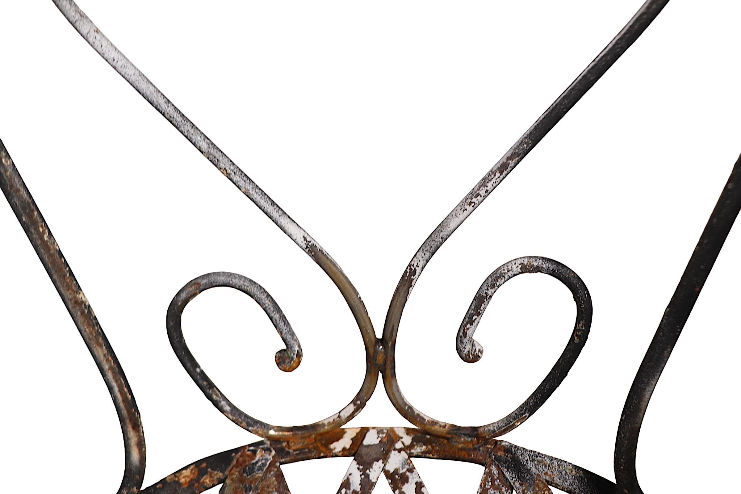 20th Century 5 pc.  Wrought Iron Antique French Bistro Cafe Dinette Set