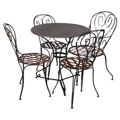 5 pc.  Wrought Iron Antique French Bistro Cafe Dinette Set