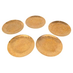 5 pezzi di piatti da pranzo dorati "Grande Antico" di Piero Fornasetti degli anni '50