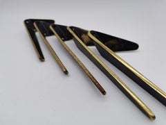 5 Pcs, Wall Hooks, Brass Blackened, Hertha Baller Vienna, Austria