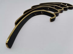 5 Pcs., Wall Hooks, Brass Blackened, Hertha Baller Vienna, Austria