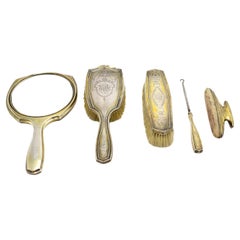 5-Piece American Victorian Silver Brush Set