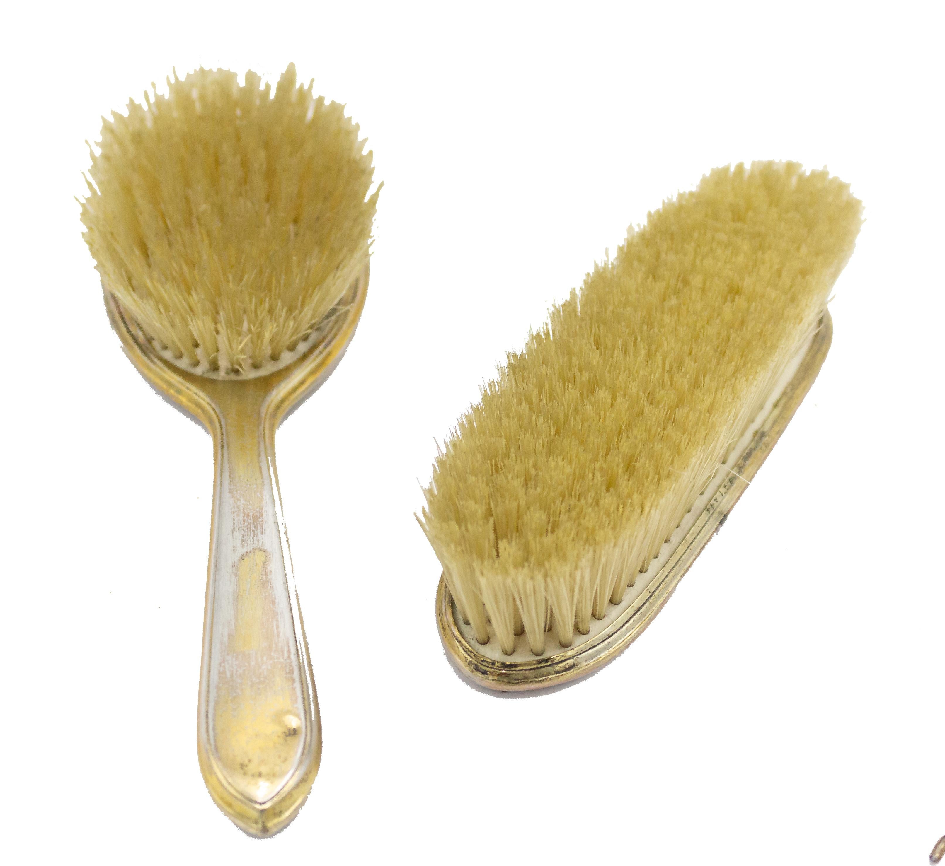 XIXe siècle Ensemble de 5 pièces de coiffeuse américaine victorienne en argent en vente