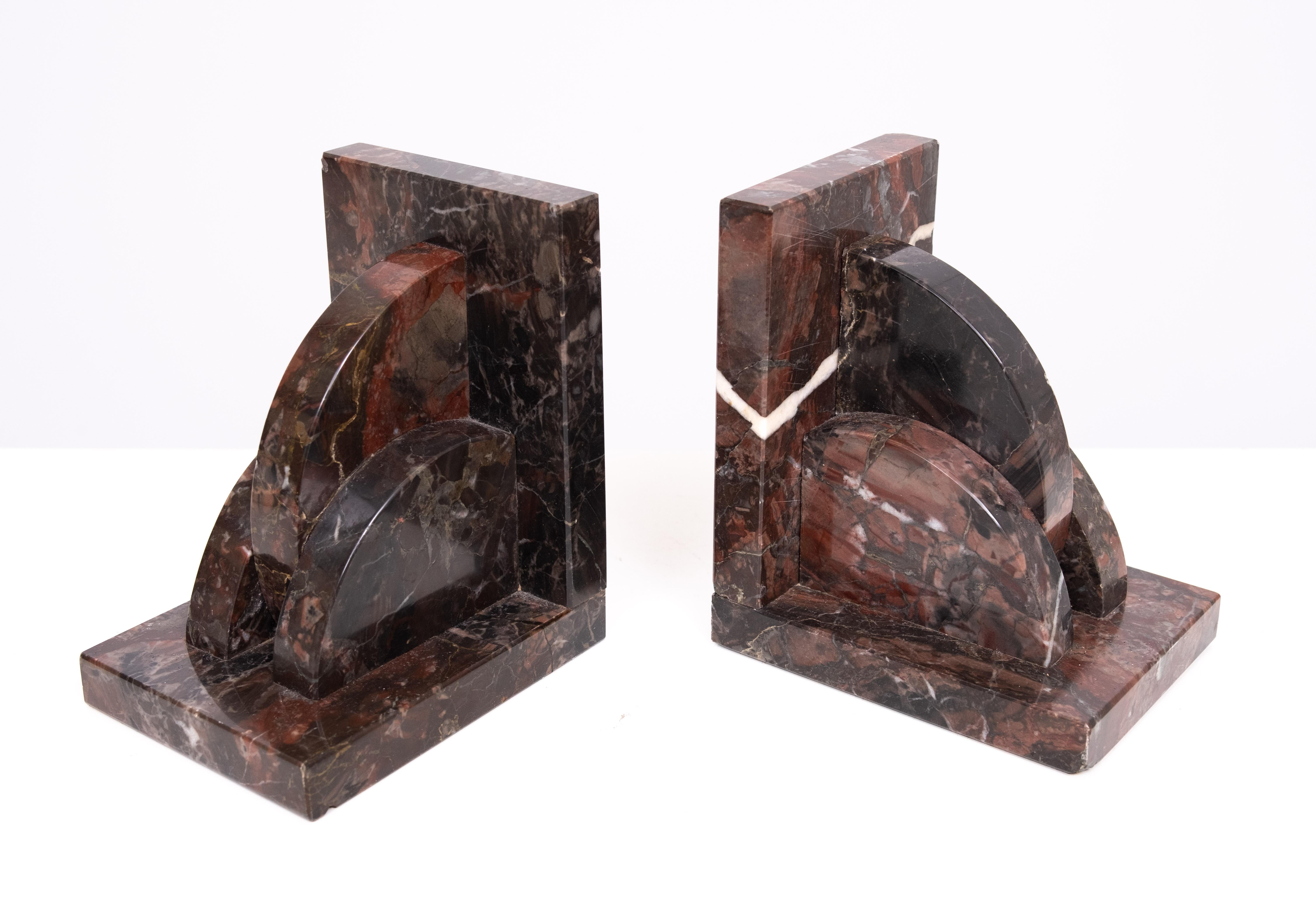 5teiliges Art-Déco-Schreibtisch-Set aus Griotte-Marmor  1930s im Angebot 5
