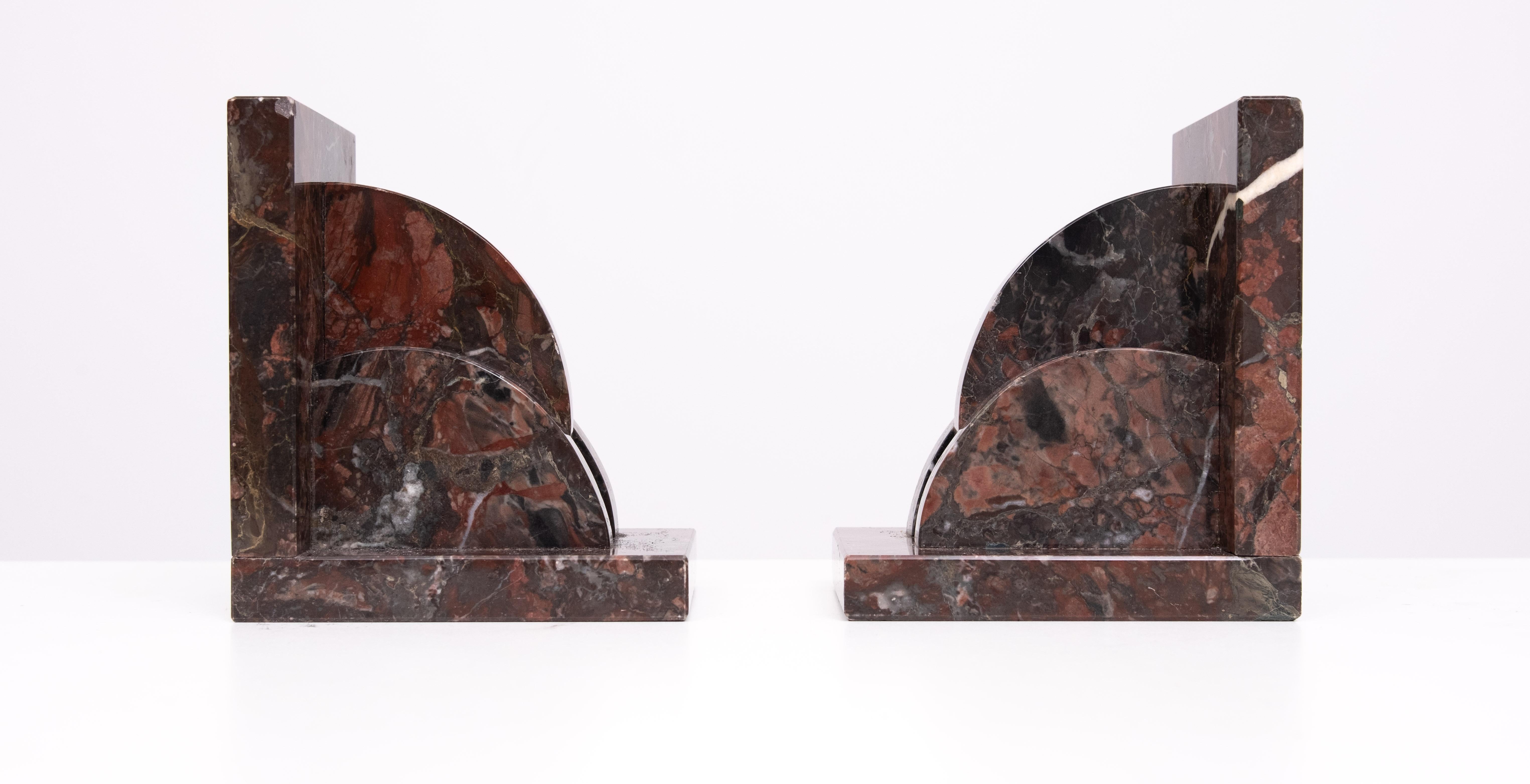 5teiliges Art-Déco-Schreibtisch-Set aus Griotte-Marmor  1930s im Angebot 7
