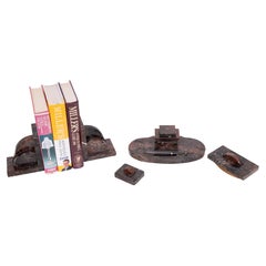 Set di 5 pezzi da scrivania in marmo Art Deco Griotte  1930s