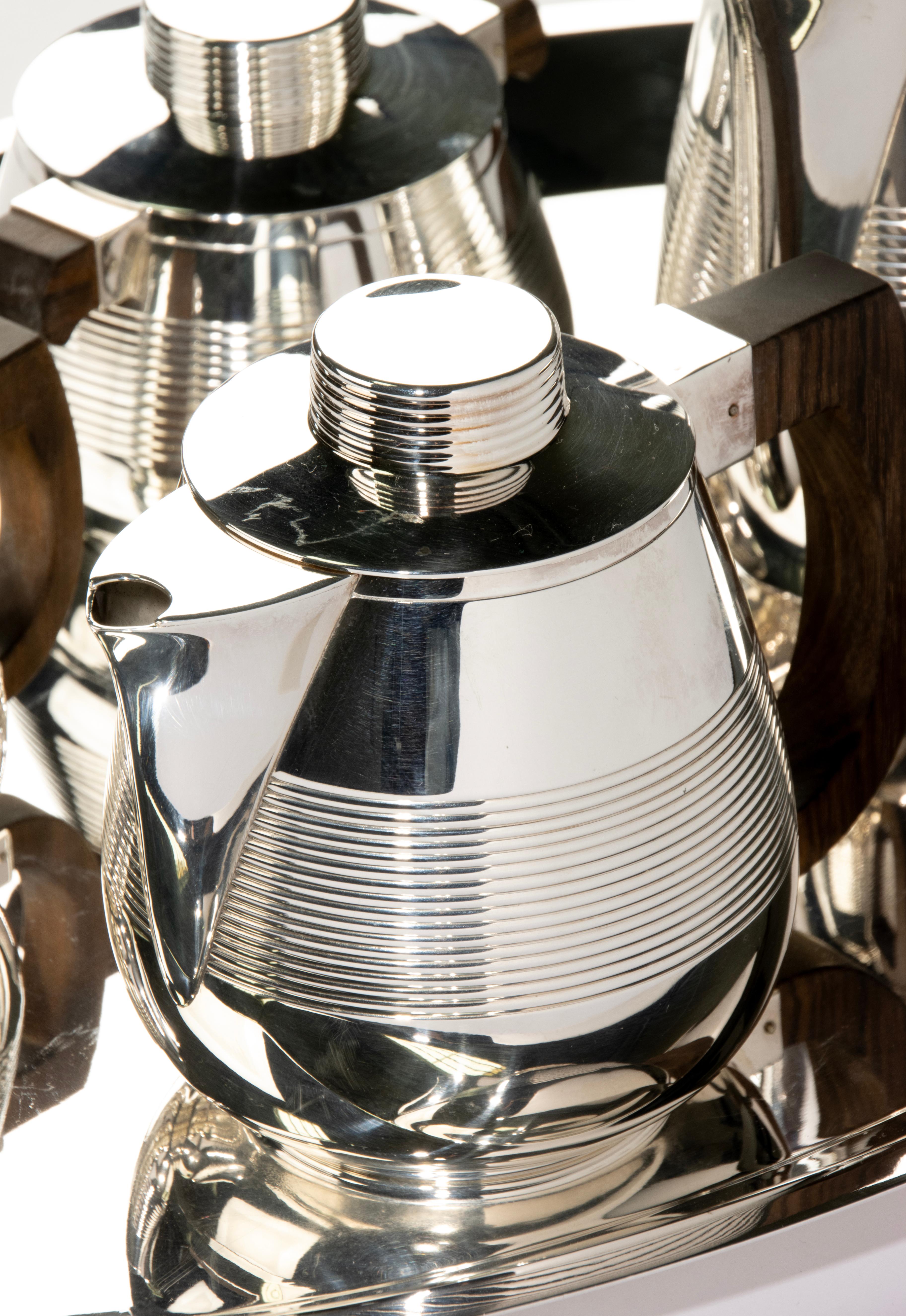 5-Piece Art Deco Silver Plated Tea and Coffee Set - France in vendita 1