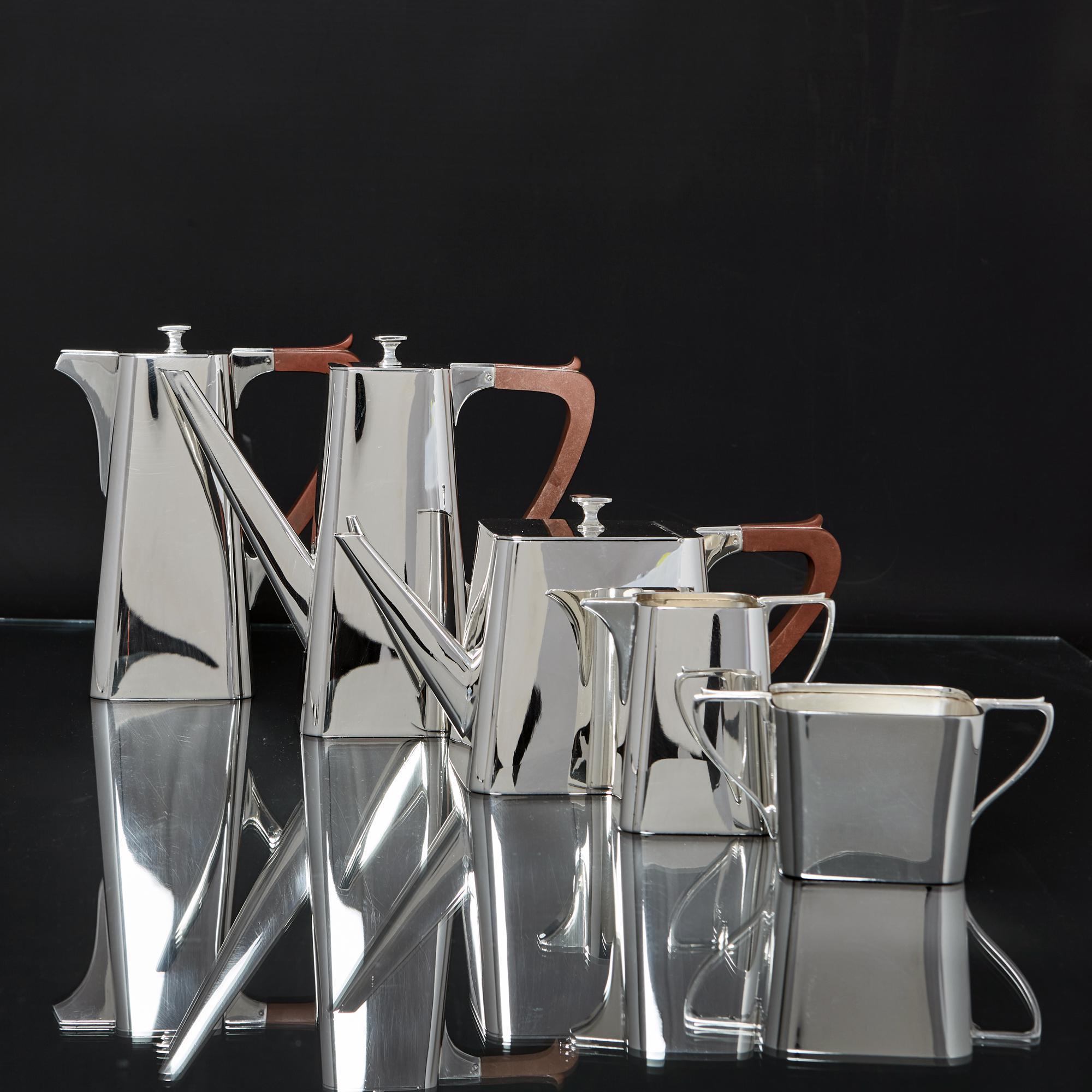 English 5 Piece Art Deco Silver Tea and Coffee Set