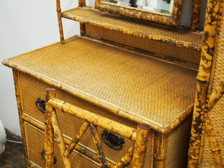 Five-Piece Bamboo and Rattan Bedroom Suite, circa 1890 For ...