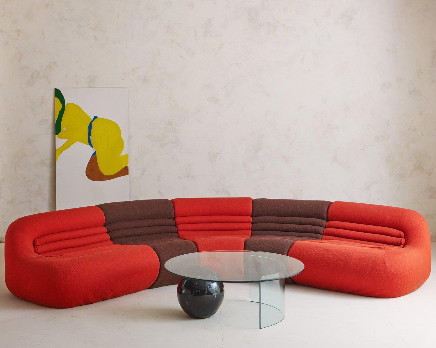 Mid-Century Modern Canapé modulaire 5 pièces Carrera par Lomazzi, De Pas + d'Urbino pour BBB Italia, 1969