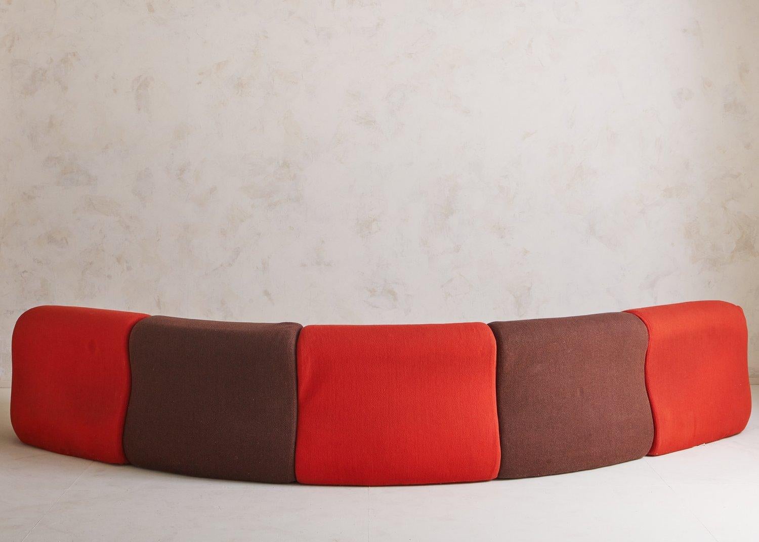 Canapé modulaire 5 pièces Carrera par Lomazzi, De Pas + d'Urbino pour BBB Italia, 1969 Bon état à Chicago, IL