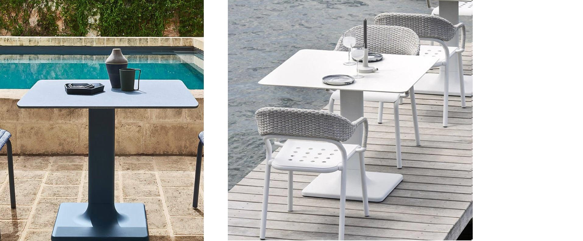 5-Piece Italian Outdoor Dining Set-einschließlich Tisch und 4 stapelbaren Stühlen im Zustand „Neu“ im Angebot in NEW YORK, NY