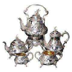 Antique 5-Piece Louis Pattern Silver Tea & Coffee Set