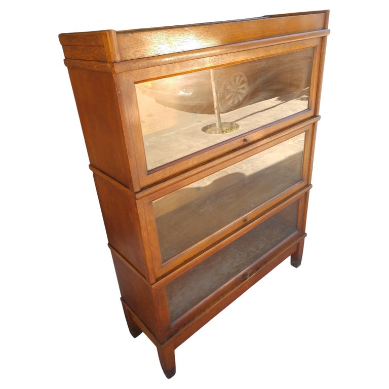 5 Piece Oak Stacking Barrister Bookcase by Remington Rand, C1930 at