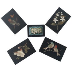5-Piece of Paperweights Pietra Dura and Micro Mosaic