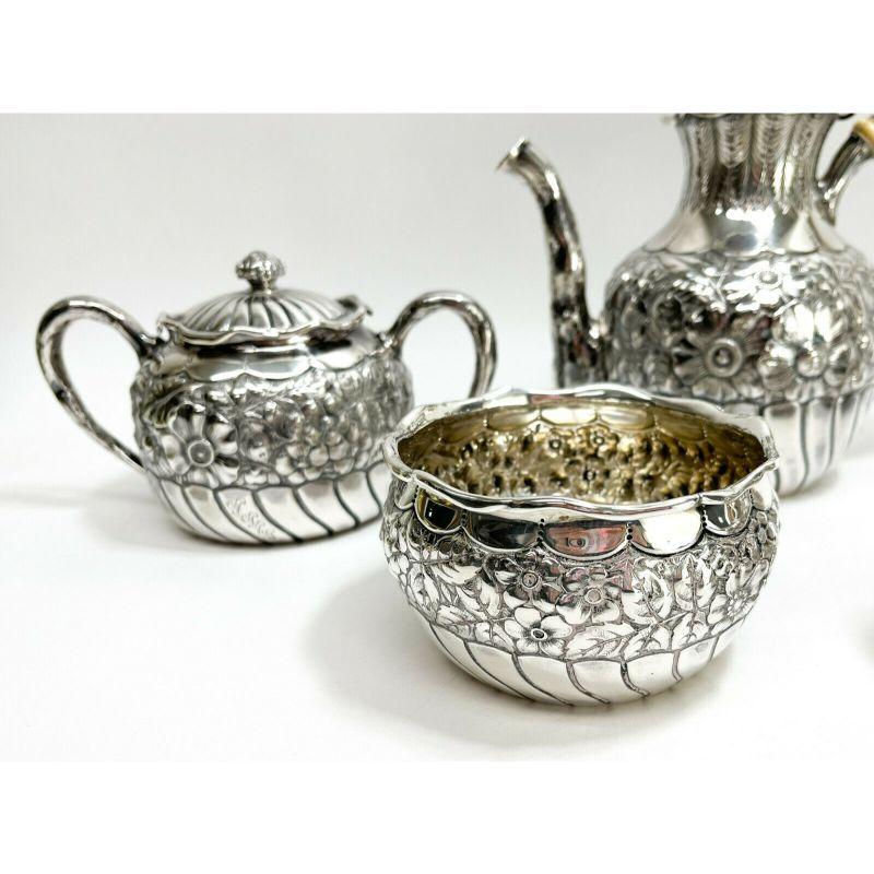 5 Piece of Tea & Coffee Service Gorham Sterling Silver in Eglantine, 1887 For Sale 1
