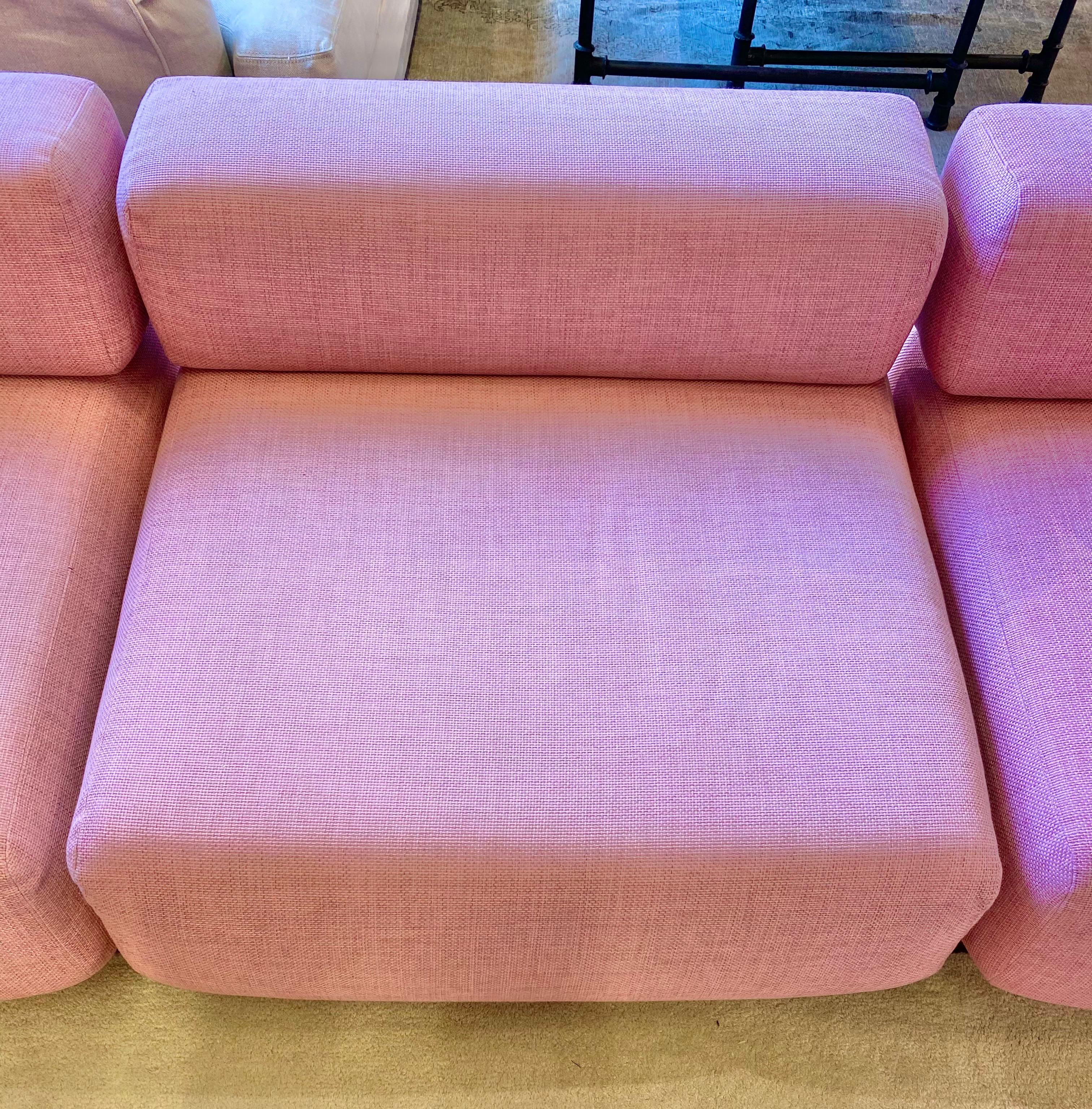 Contemporary 5-Piece Pink Sectional Sofa