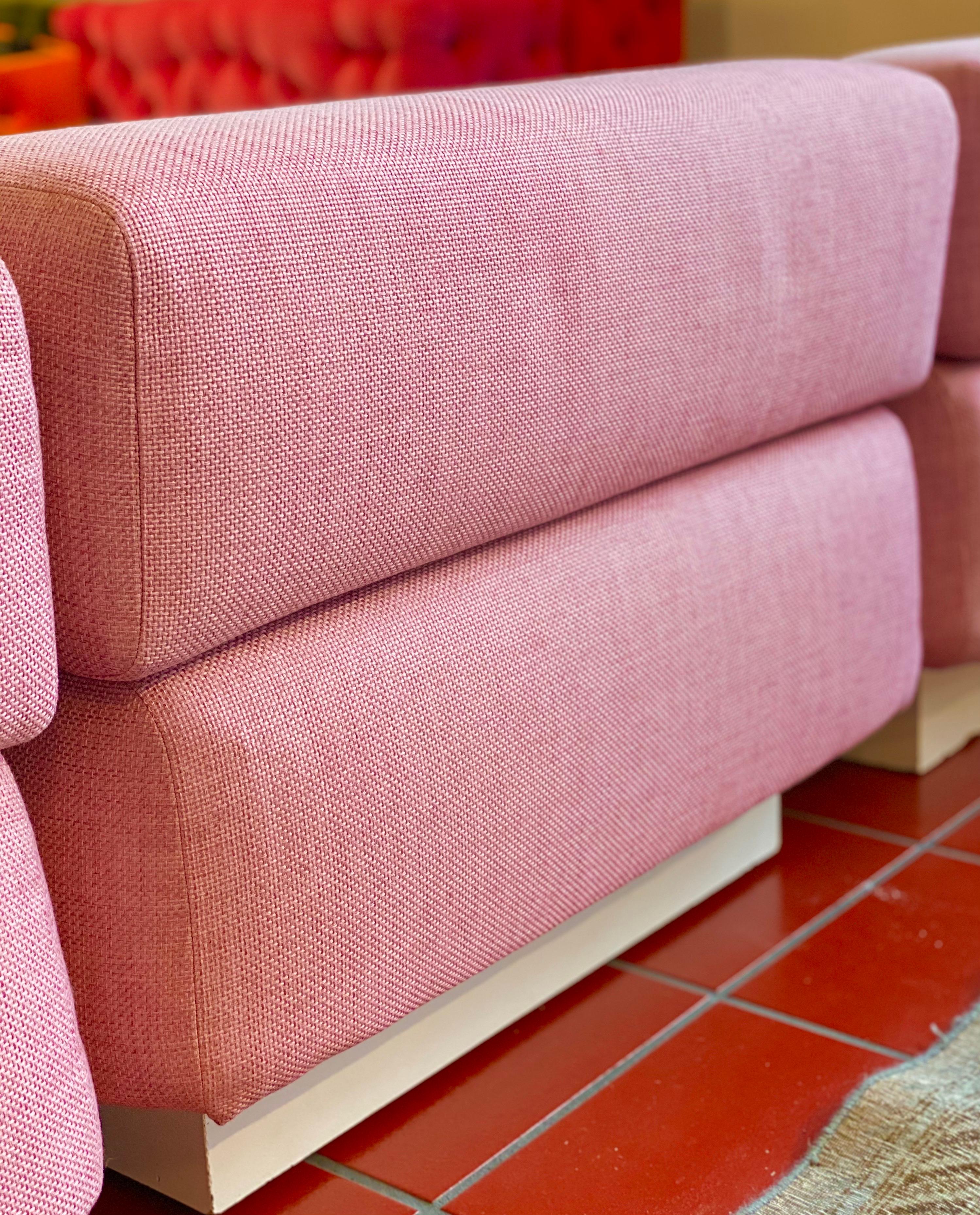Fabric 5-Piece Pink Sectional Sofa