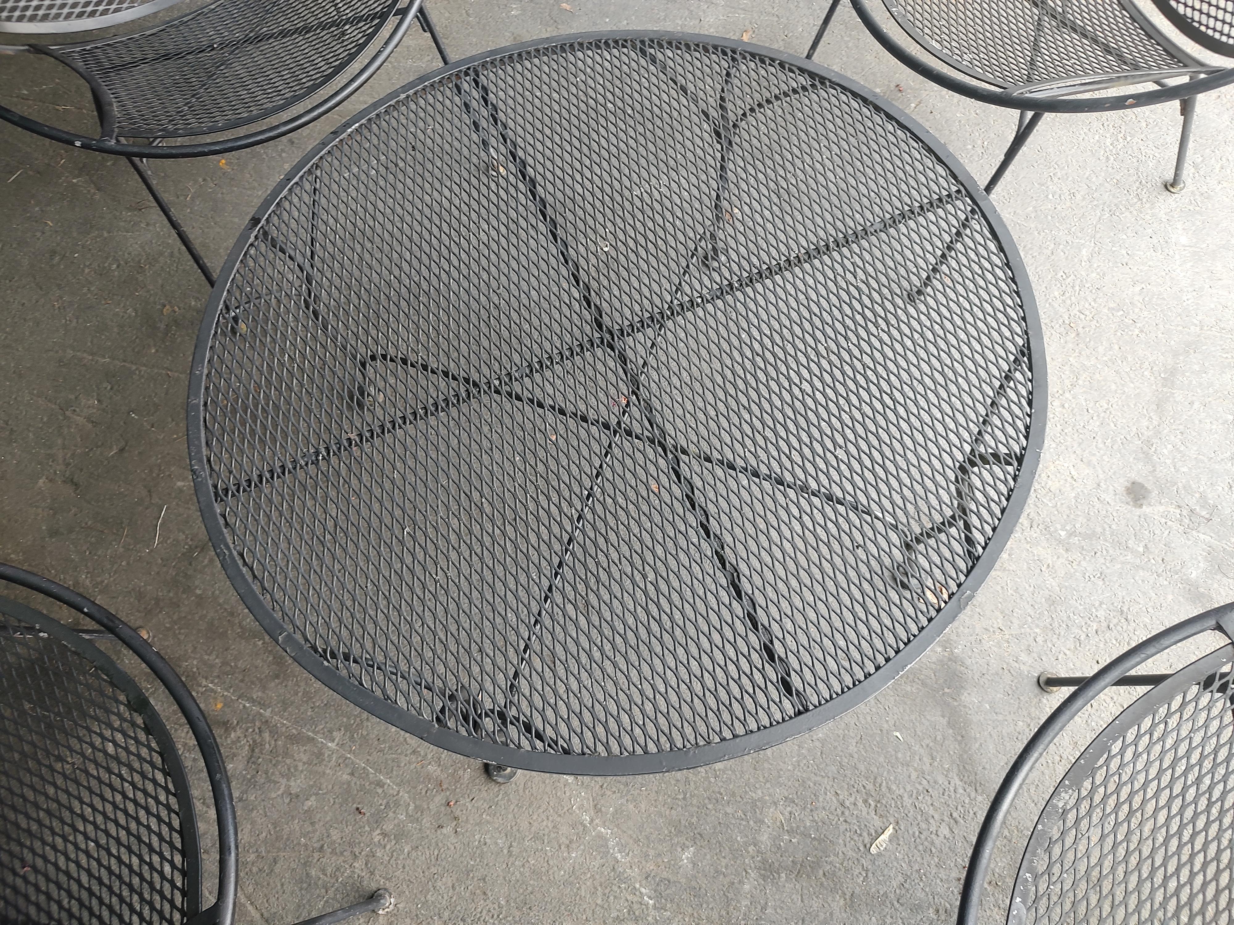 American 5 Piece Set Salterini by Maurizio Tempestini 4 Radar Lounge Chairs & Table