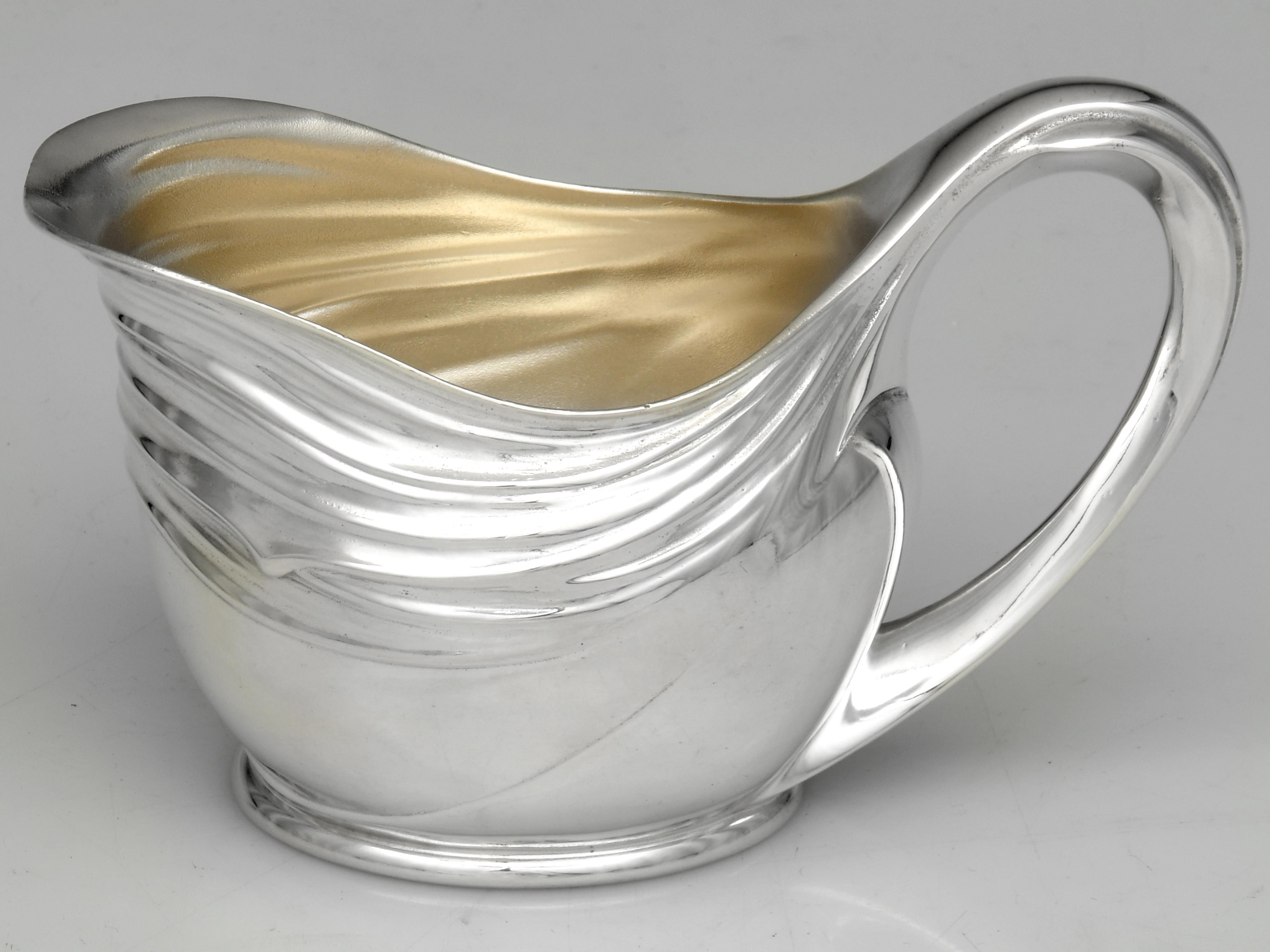 Juego de té de 5 piezas de plata de WMF Alemán en venta