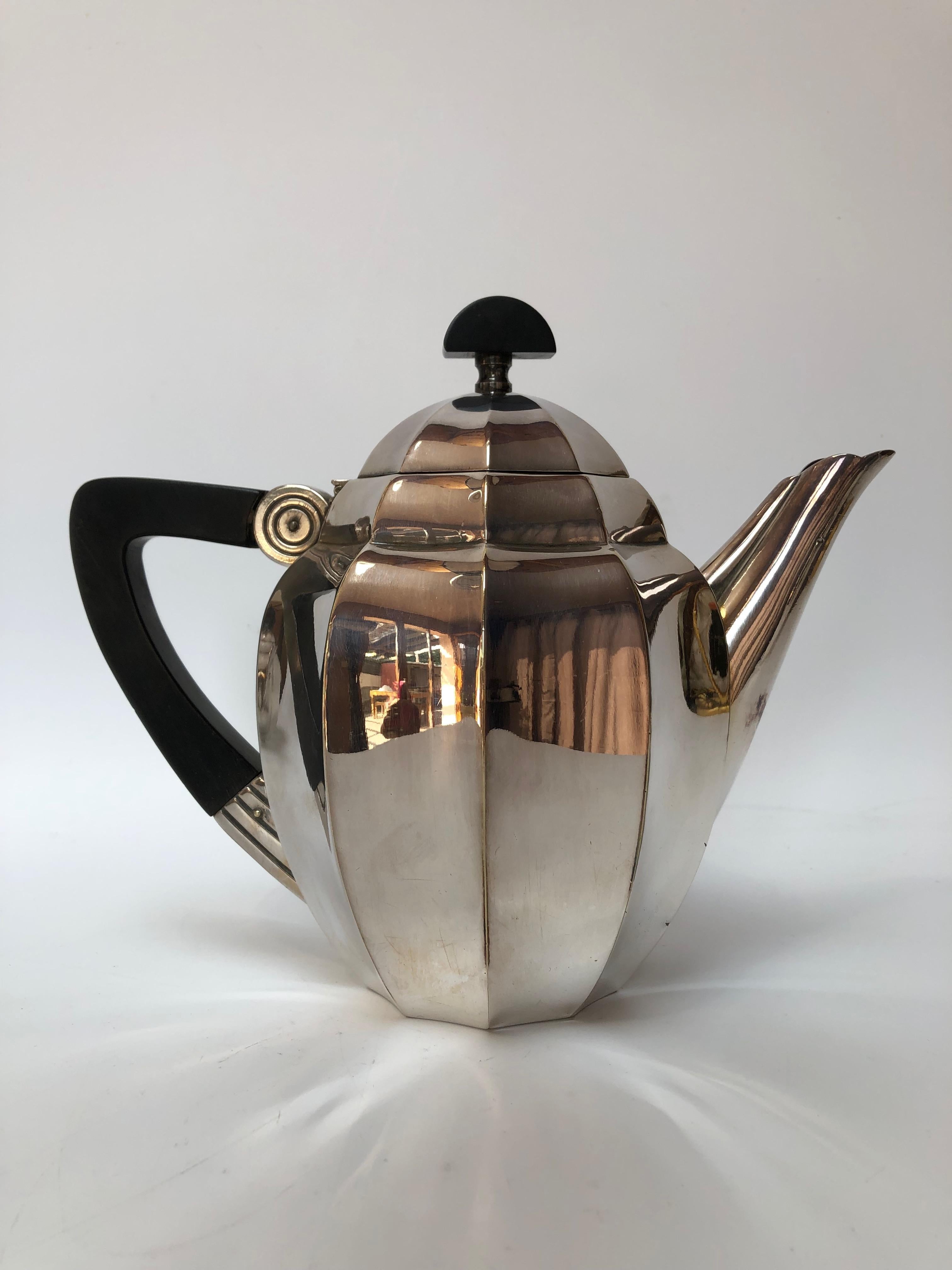 Début du 20ème siècle Service à thé et café 5 pièces par M. I. I. pour Christofle (Gallia) en vente