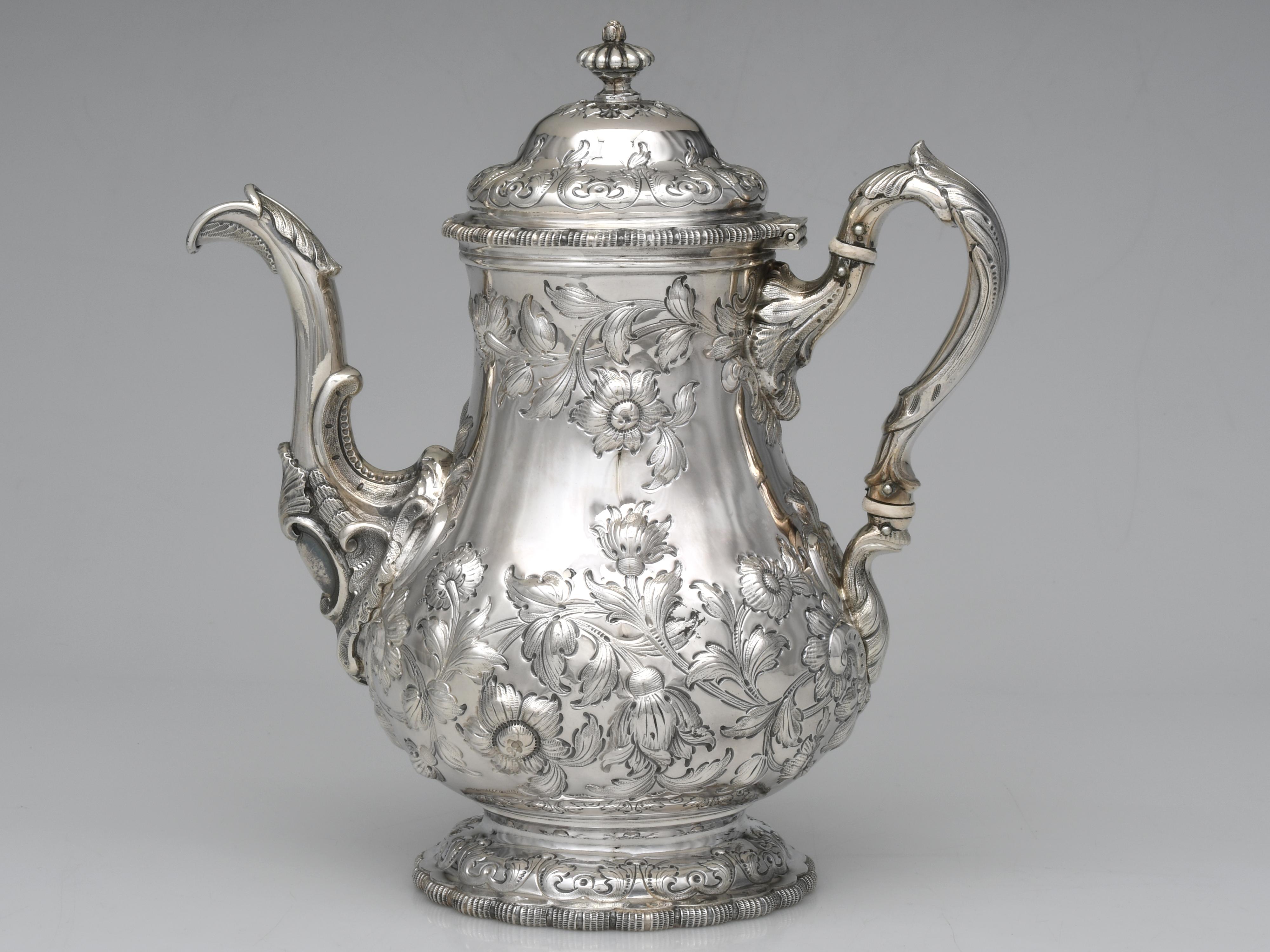 American 5 Piece Tea Set 1922 Coin Silver by Tiffany & Co. For Sale