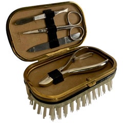 Vintage 5-Piece Travel Manicure Set with Brush