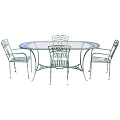 5-Piece Vintage Salterini Leaf & Vine Patio Garden Dining Set Oval Table