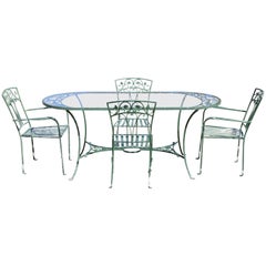 5-Piece Vintage Salterini Leaf & Vine Patio Garden Dining Set Oval Table