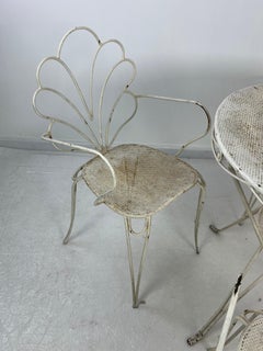 Ensemble de jardin en fer forgé 5 pièces, années 1960