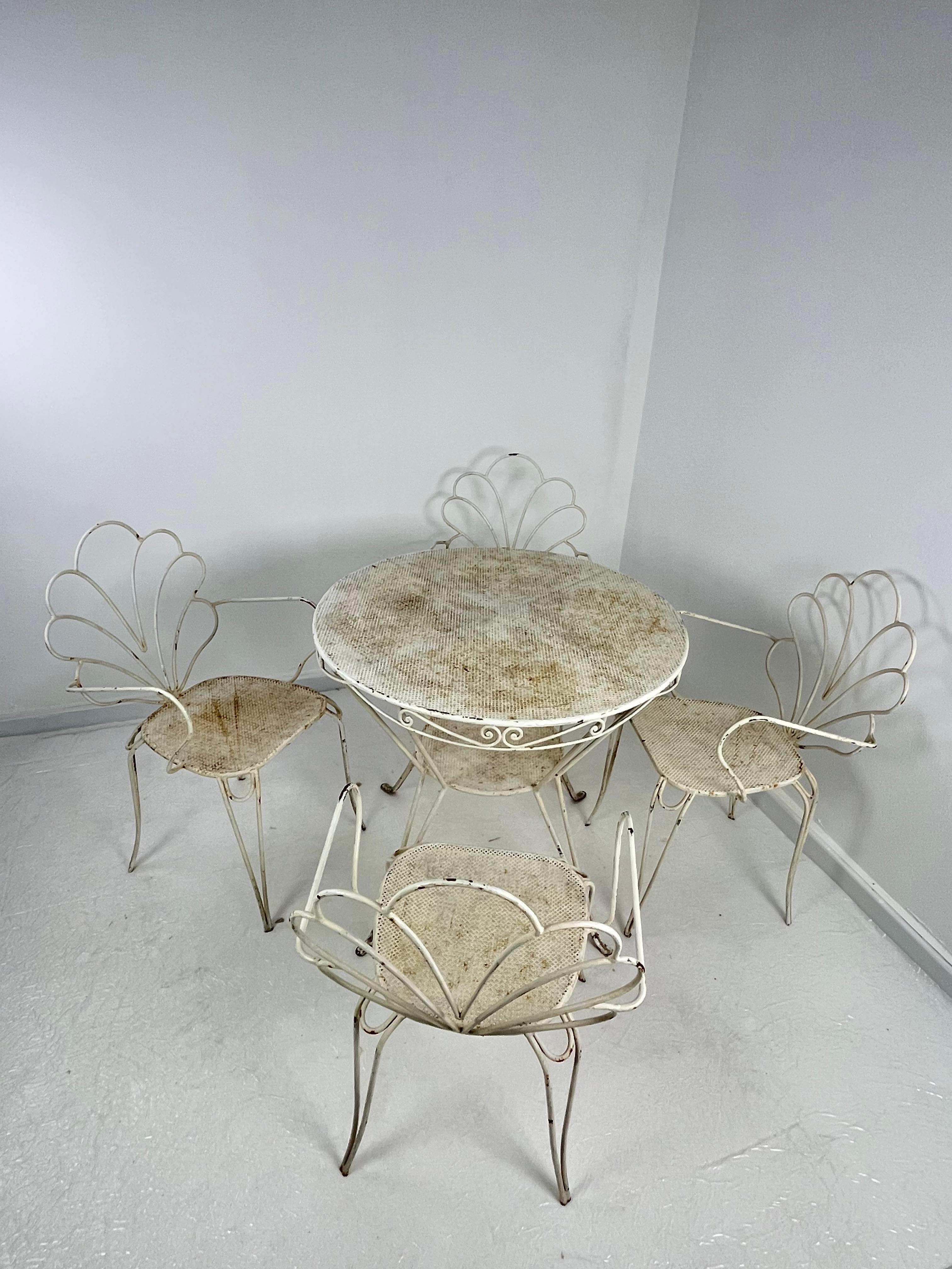 Set da giardino a 5 pezzi in ferro battuto, anni '60 In condizioni buone in vendita a Palermo, IT