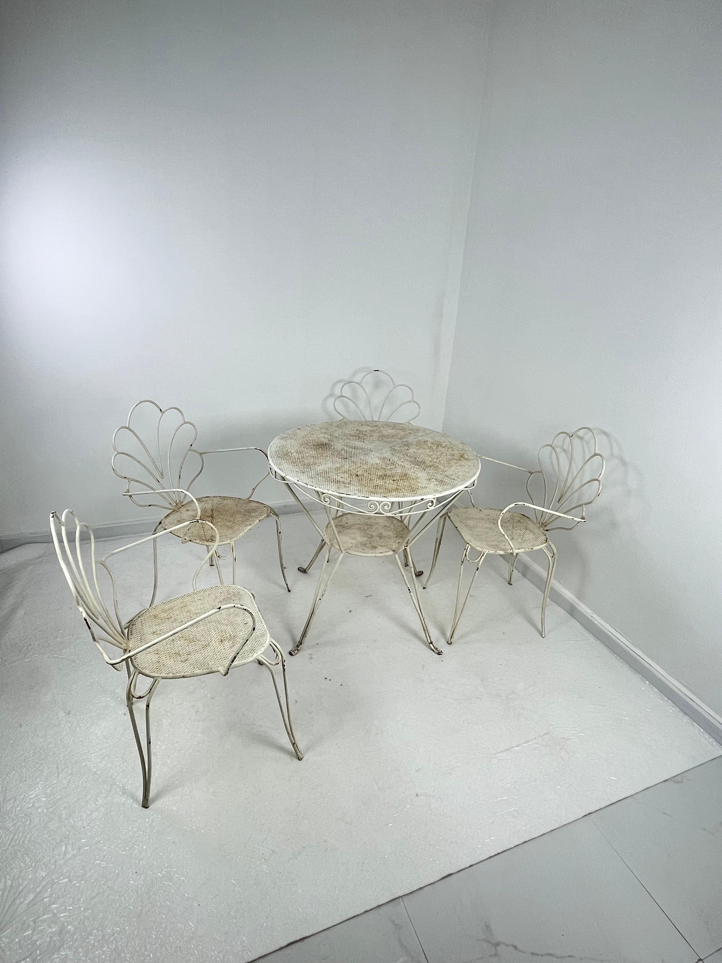 Set da giardino a 5 pezzi in ferro battuto, anni '60 in vendita 1