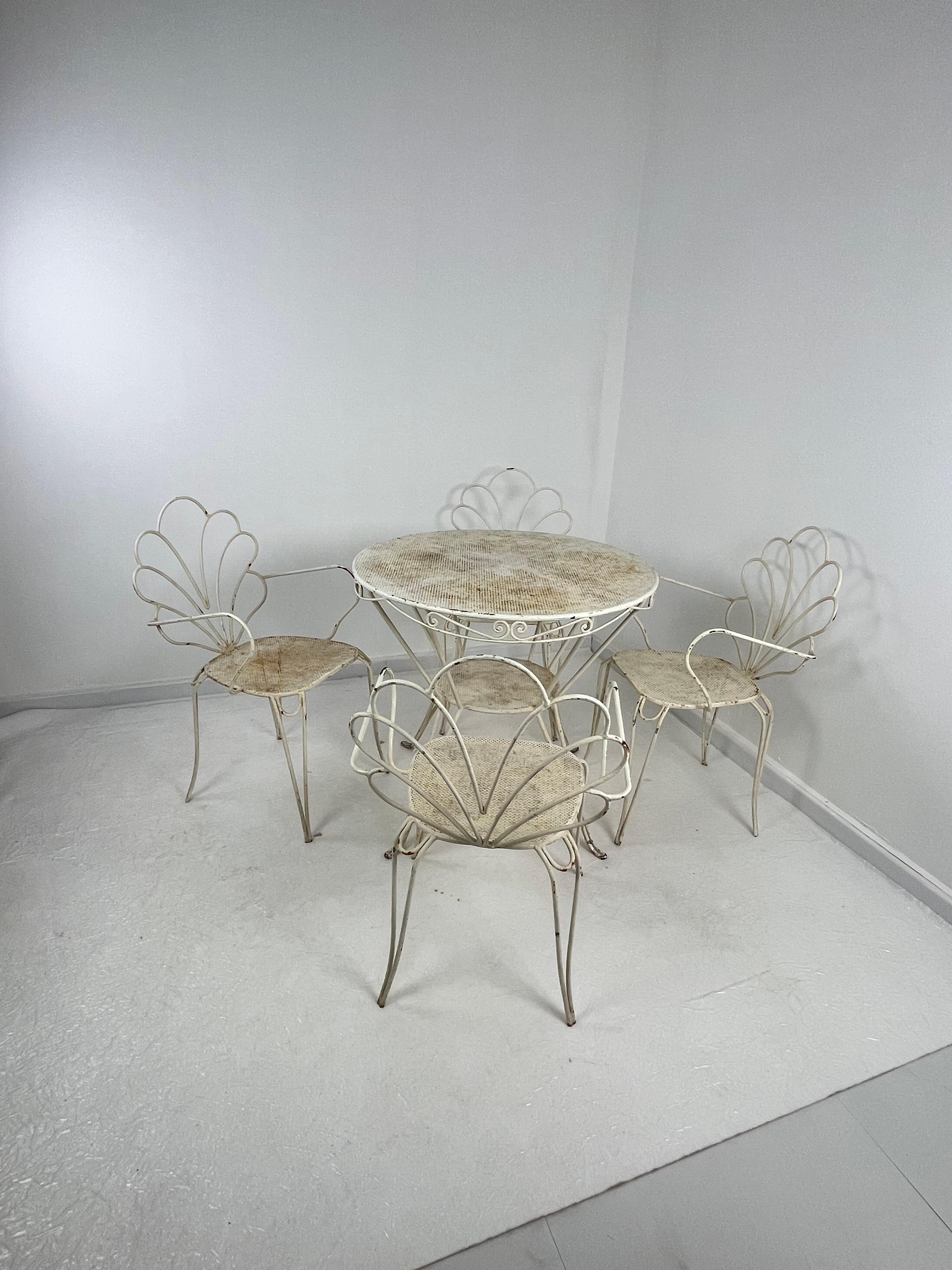 Set da giardino a 5 pezzi in ferro battuto, anni '60 in vendita 2