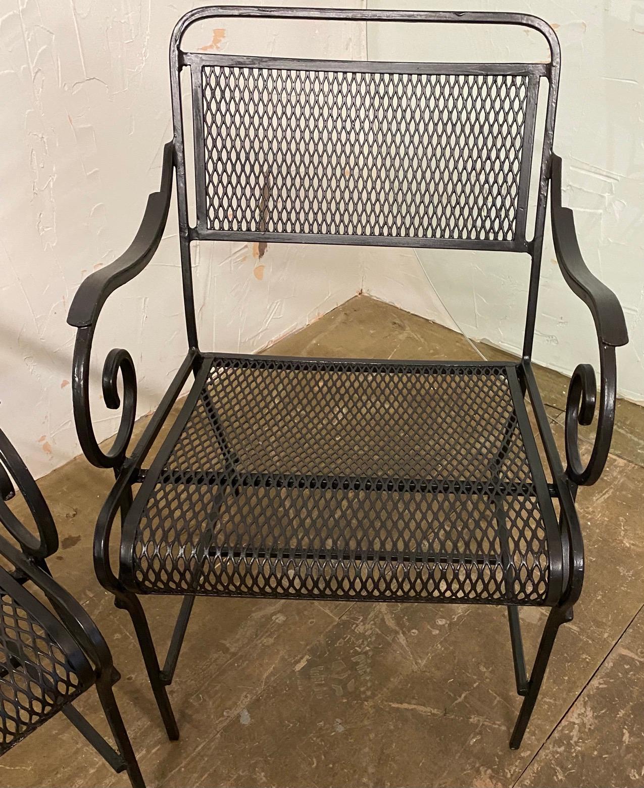 5teiliges schmiedeeisernes Terrassen-Esszimmer-Set (20. Jahrhundert) im Angebot