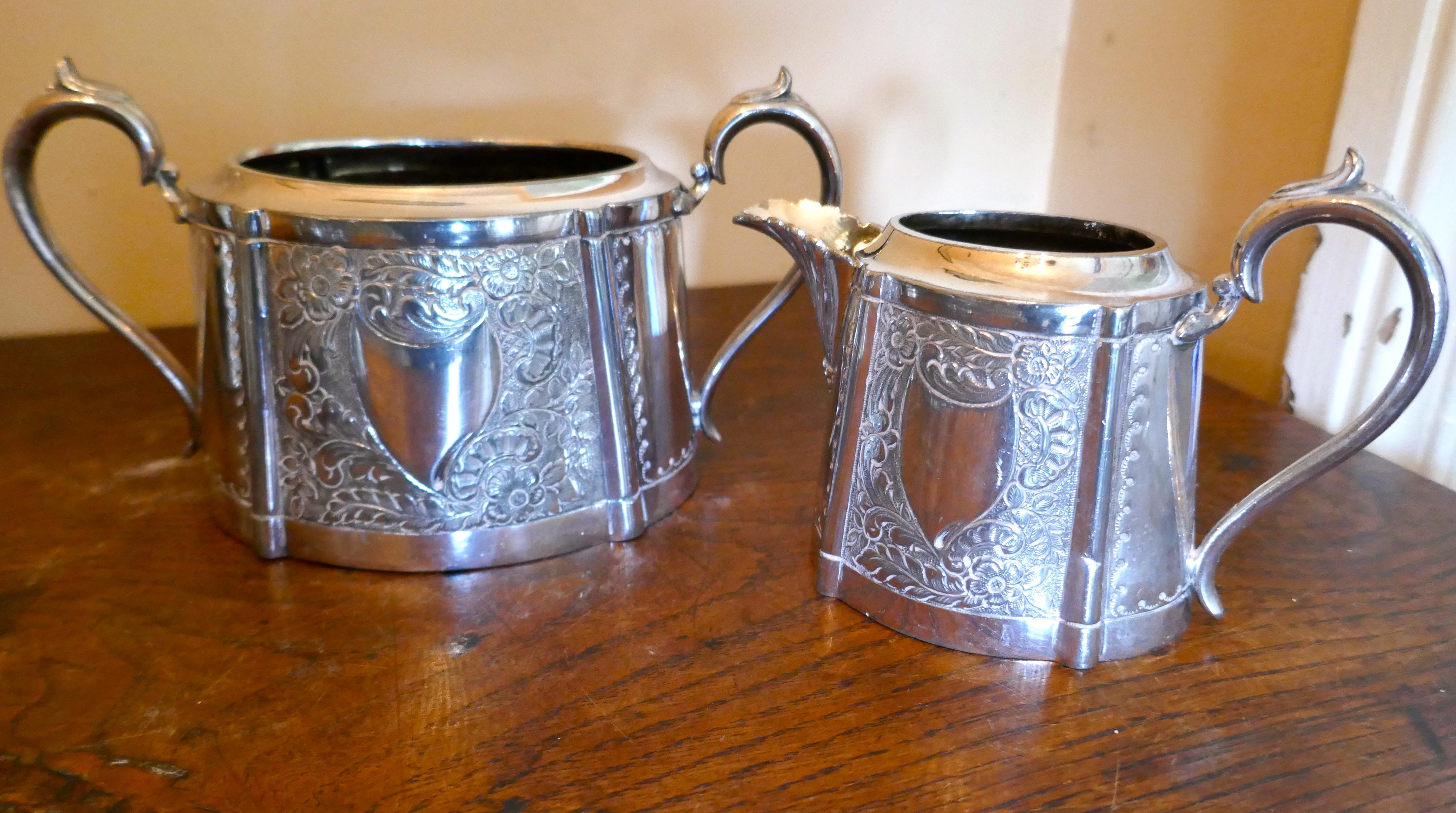 5 pièces d'articles à thé victoriens en métal argenté de John Rond et George Wish Bon état - En vente à Chillerton, Isle of Wight
