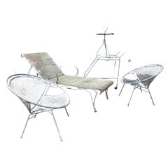5 Piece's Salterini / Tempestini Garden Furnishings.Radar Chairs, Chaise, Cart