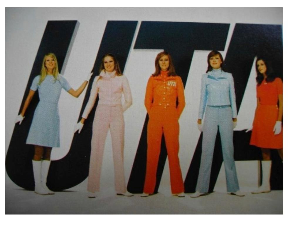 Very rare 5 pieces uniform Courrèges for UTA ( French Airlines ) For Sale 7