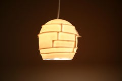 5" Porcelain Spike Pendant Handmade, Sculptural Light with Warm Amber Glow