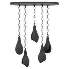 5 Port Oval Canopy with 5x Lirio in Brasa Finish, Flor de Bronce Collection