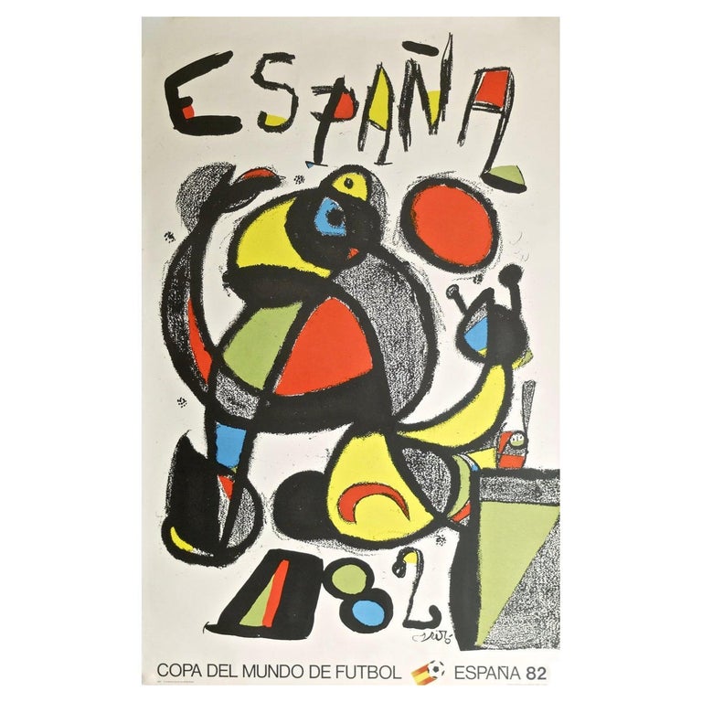 5 Poster Football World Cup, Alechinsky, Miro, Folon, Tapies, Monory, Espana 82 For Sale