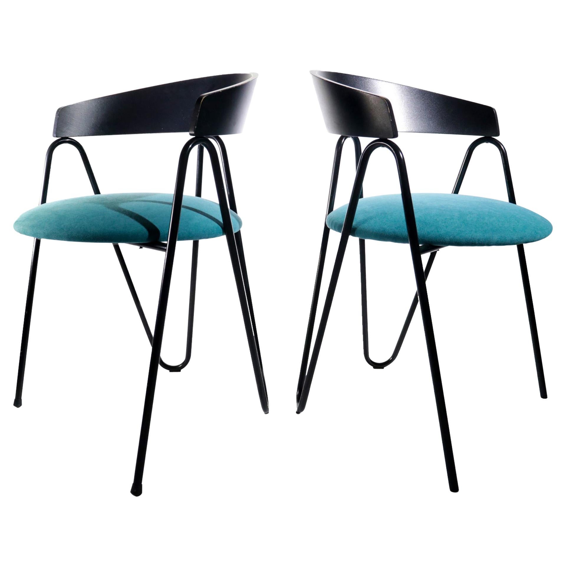 5 Postmodern Memphis Milano Style Chairs from the 1980s For Sale