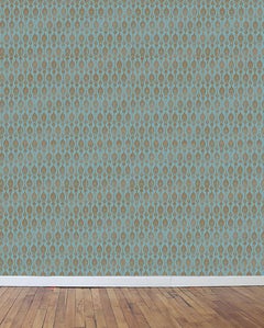 5 rolls of Gold on Sky Blue Zuber wallpaper