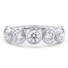 5 Round Diamond Platinum Band Ring