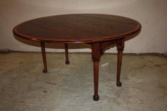 Round English Oak Banded Dining Room Table
