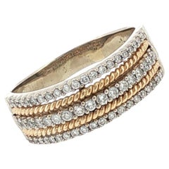5-reihiger Diamant-Ehering aus 14-karätigem Zweifarbgold zum Hochzeitstag
