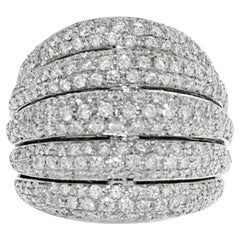 5 row pave diamond band 5-Row Pave Diamond and 18 Karat Gold Cocktail Ring