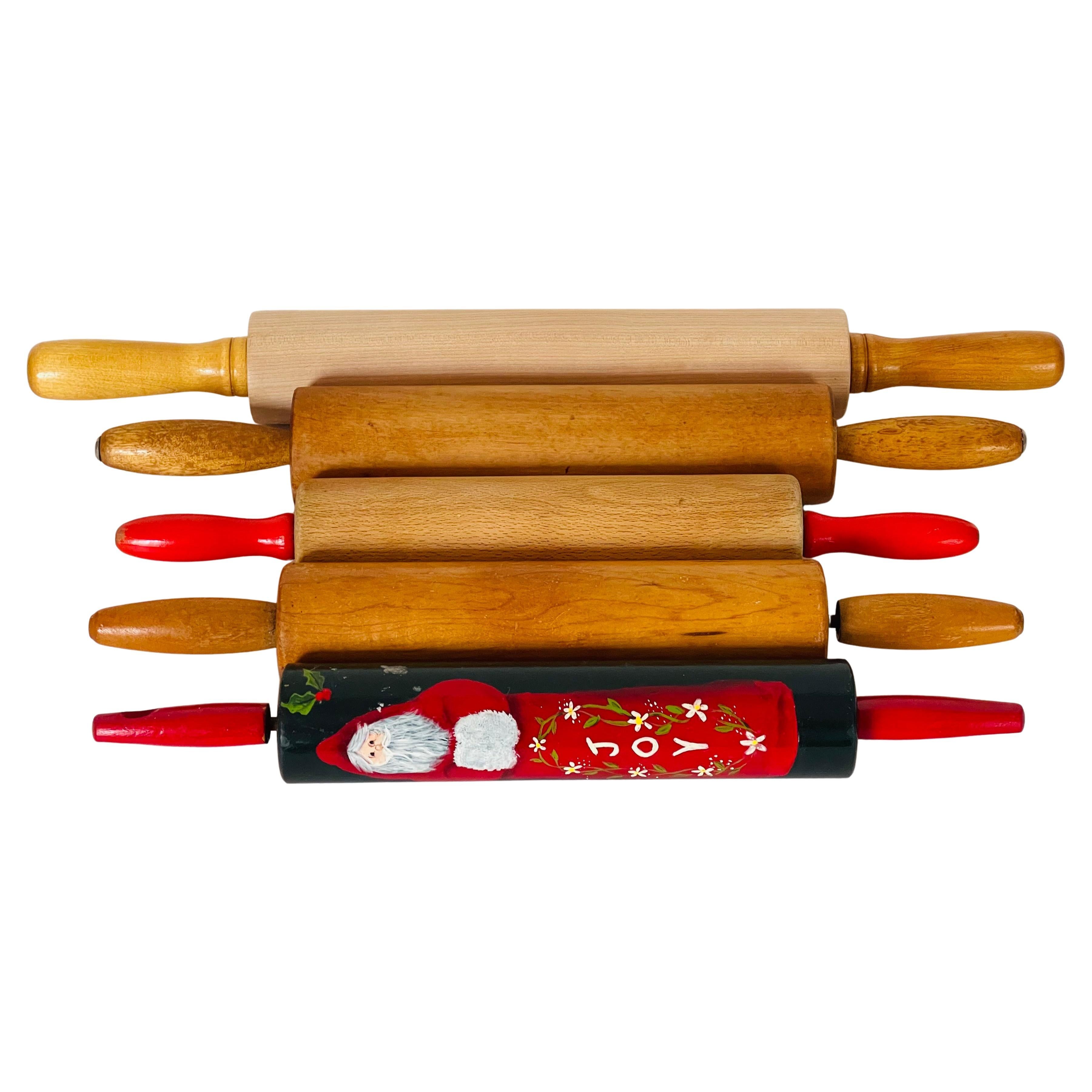 5 S Vintage Rolling Pins Maple Wood Kitchen Accessories For Sale